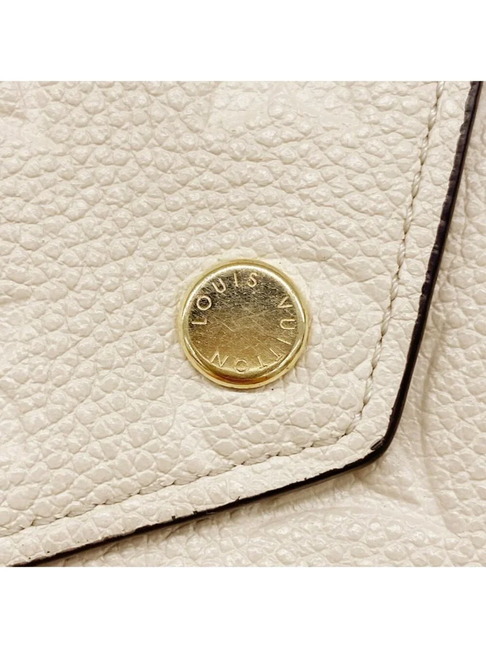 Louis Vuitton Trifold Wallet Monogram Empreinte Portefeuille Victorine Cream